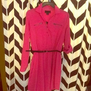 Pink Dress with Black Belt